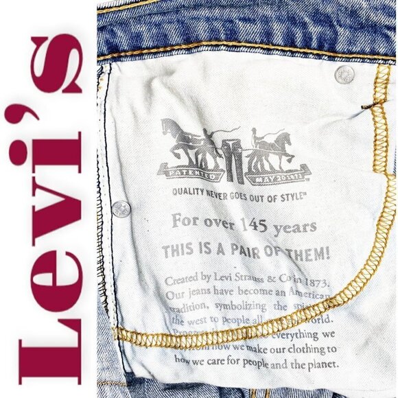 LEVI’S 550 Blank Tab Relaxed Fit Straight Leg Jeans, Size 32x30 - Picture 9 of 12